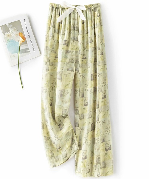 DAY CLOSET(デイ クローゼット)の「【通気性・吸湿性有】ゆったり履ける総柄ウエストリボンリラックスルームパンツ レディース(ルームウェア/パジャマ・レディース・アイボリー/ブルー/ブラック系その他/ホワイト系その他/パープル系その他/ブラック/ベージュ/ブルー系その他/ベビーピンク/ホワイト系その他2/カラフル/スミクロ/マルチ/ゼブラ/ネイビー/ブルー系その他2/ホワイト系その他3/ライトブルー/チェック/グリーン/ブラック×ホワイト/グレー系その他/チャコール/イエロー系その他/ホワイト×ブラック/ブラック系その他2/ブラックミックス・FREE)」の22枚目の写真