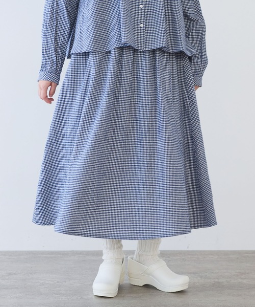 bulle de savon（ビュルデサボン）の「fuwa fuwa gingham スカート（スカート・レディース・ブルー/レッド・FREE）」の5枚目の写真