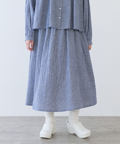 bulle de savon（ビュルデサボン）の「fuwa fuwa gingham スカート（スカート・レディース・ブルー/レッド・FREE）」の7枚目の写真