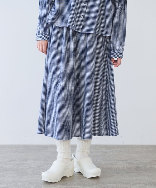 bulle de savon（ビュルデサボン）の「fuwa fuwa gingham スカート（スカート・レディース・ブルー/レッド・FREE）」の9枚目の写真