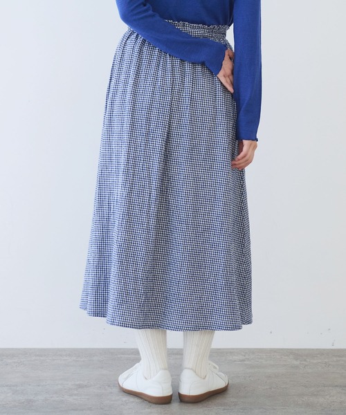 bulle de savon（ビュルデサボン）の「fuwa fuwa gingham スカート（スカート・レディース・ブルー/レッド・FREE）」の4枚目の写真
