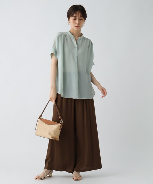 Elura（エルーラ）の「サラサラサマースキッパーチュニック/496091（Tシャツ/カットソー・レディース・オフホワイト/ブラック/グリーン系その他/ブラウン・FREE）」の9枚目の写真