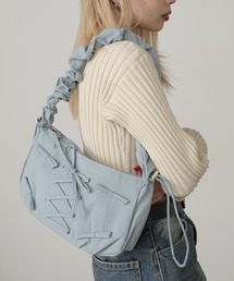 編み上げリボンデザイン シャーリングショルダーバック 2way