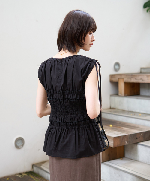 EMMA　ROUGE VIF（エマルージュヴィフ）の「【一部店舗限定】シアーシャーリングブラウス（シャツ/ブラウス・レディース・ブラック/オフホワイト・フリー）」の17枚目の写真