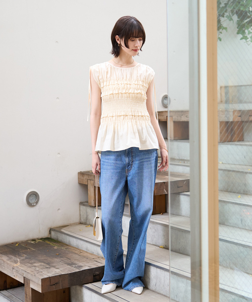 EMMA　ROUGE VIF（エマルージュヴィフ）の「【一部店舗限定】シアーシャーリングブラウス（シャツ/ブラウス・レディース・ブラック/オフホワイト・フリー）」の18枚目の写真