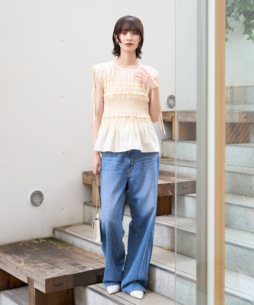 EMMA　ROUGE VIF（エマルージュヴィフ）の「【一部店舗限定】シアーシャーリングブラウス（シャツ/ブラウス・レディース・ブラック/オフホワイト・フリー）」の20枚目の写真