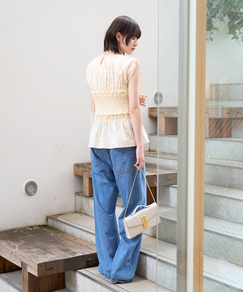 EMMA　ROUGE VIF（エマルージュヴィフ）の「【一部店舗限定】シアーシャーリングブラウス（シャツ/ブラウス・レディース・ブラック/オフホワイト・フリー）」の10枚目の写真