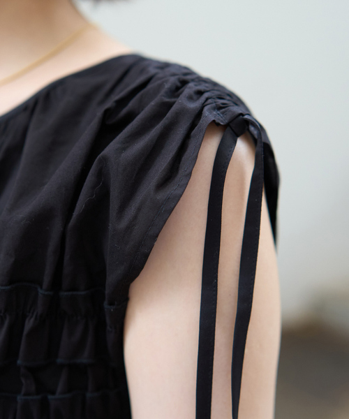 EMMA　ROUGE VIF（エマルージュヴィフ）の「【一部店舗限定】シアーシャーリングブラウス（シャツ/ブラウス・レディース・ブラック/オフホワイト・フリー）」の8枚目の写真