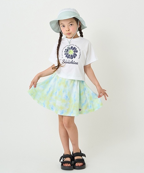 minimal（ミニマル）の「【接触冷感】タイダイ風プリントスカートインナーパンツつき（スカート・キッズ・黄緑系/ブルー/オレンジ・130cm/120cm/90cm/100cm/110cm/140cm）」の2枚目の写真