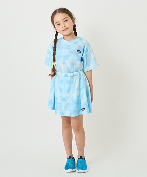 minimal（ミニマル）の「【接触冷感】タイダイ風プリントスカートインナーパンツつき（スカート・キッズ・黄緑系/ブルー/オレンジ・130cm/120cm/90cm/100cm/110cm/140cm）」の3枚目の写真