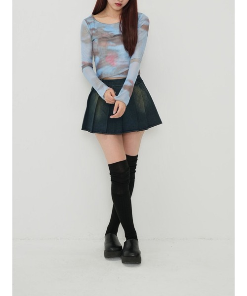 zozo限定】クロス レイヤード風 シアートップス（Tシャツ