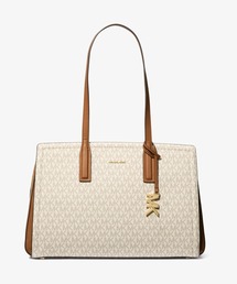 【美品】MICHAEL KORS MKロゴトートバッグ ホワイト×ベージュ MICHAEL KORS（マイケルコース）の「SHEILA センタージップ