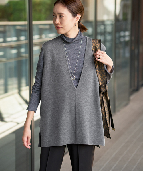 SLOBE IENAダブルフェイスニットベスト オーバーサイズ ダブルフェイスニットベスト（ベスト）｜SLOBE IENA（スローブ