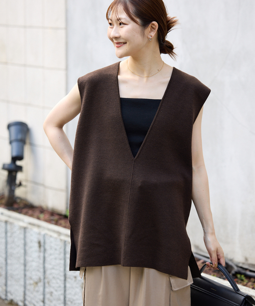 追加》ダブルフェイスニットベスト（ベスト）｜SLOBE IENA