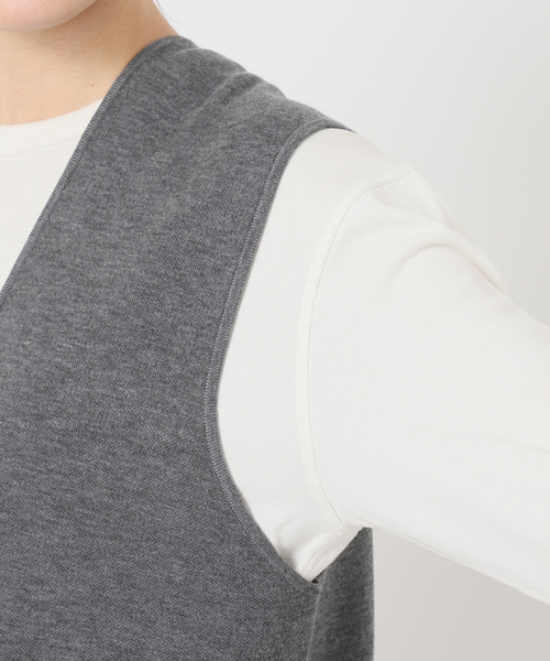 SLOBE IENA（スローブイエナ）の「《追加》ダブルフェイスニットベスト（ベスト・レディース・チャコールグレー/ブラウン/ブラック・FREE）」の17枚目の写真