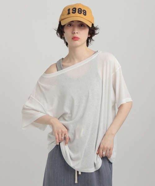 9090girls Tシャツ　オフショル Off shoulder camo thermal L/S Tee【9090 girl】 – YZ