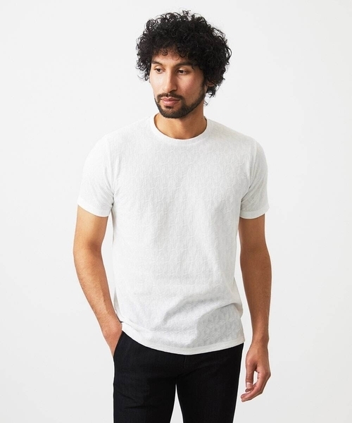 ミッシェルクランオム（MICHEL  HOMME）/幾何学柄クルーネック半袖カットソー 幾何学柄クルーネック半袖カットソー（Tシャツ/カットソー）｜MICHEL