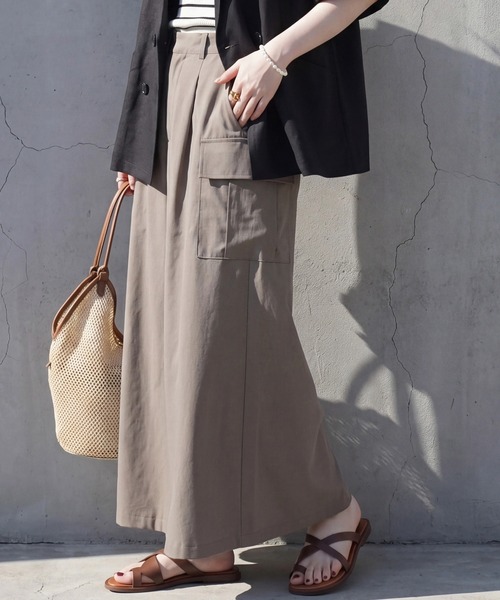 SELECT LEVERY（セレクトリベリー）の「バックスカートカーゴワイドパンツ（カーゴパンツ・レディース・モカ/ブラック/チャコール・MEDIUM/SMALL/X-LARGE/LARGE）」の21枚目の写真