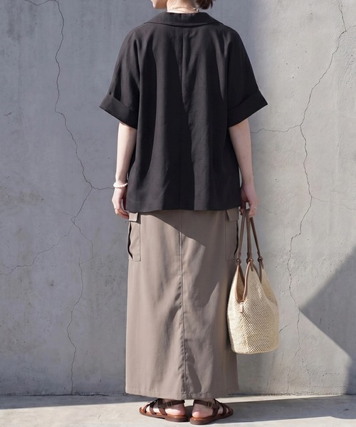 SELECT LEVERY（セレクトリベリー）の「バックスカートカーゴワイドパンツ（カーゴパンツ・レディース・モカ/ブラック/チャコール・MEDIUM/SMALL/X-LARGE/LARGE）」の4枚目の写真