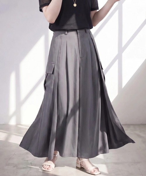 SELECT LEVERY（セレクトリベリー）の「バックスカートカーゴワイドパンツ（カーゴパンツ・レディース・モカ/ブラック/チャコール・MEDIUM/SMALL/X-LARGE/LARGE）」の5枚目の写真