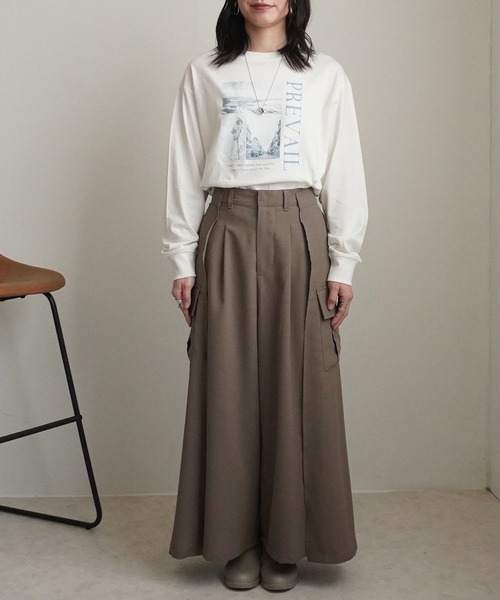 SELECT LEVERY（セレクトリベリー）の「バックスカートカーゴワイドパンツ（カーゴパンツ・レディース・モカ/ブラック/チャコール・MEDIUM/SMALL/X-LARGE/LARGE）」の13枚目の写真