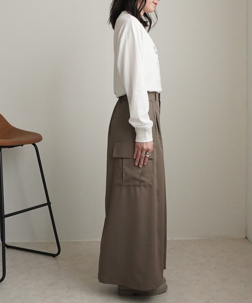 SELECT LEVERY（セレクトリベリー）の「バックスカートカーゴワイドパンツ（カーゴパンツ・レディース・モカ/ブラック/チャコール・MEDIUM/SMALL/X-LARGE/LARGE）」の14枚目の写真