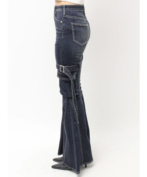 digne ディニュ high-waist pants ハイウエストパンツ 02 セール】ハイウエストダメージフレアデニムパンツ（デニムパンツ