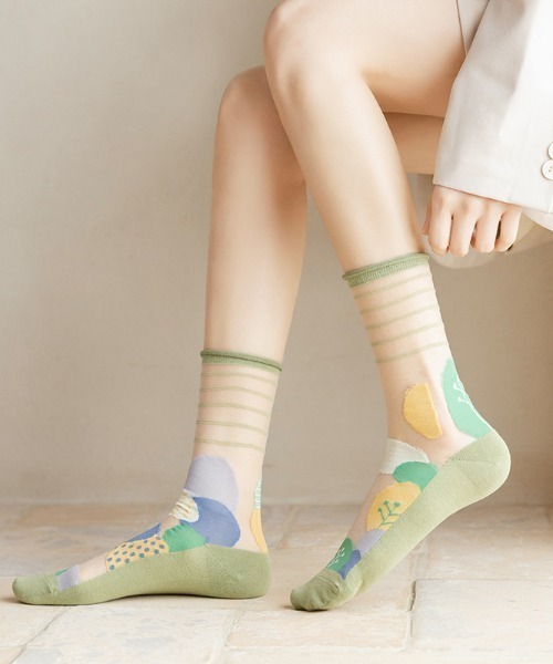 REBALANCE（リバランス）の「レディース シアー中丈ソックス（ソックス/靴下・レディース・V/K/L/M/N/B/G/I/P/R/Y/C/D/E/F/S/T/U/W/A/H/J/O/Q/X・FREE）」の7枚目の写真