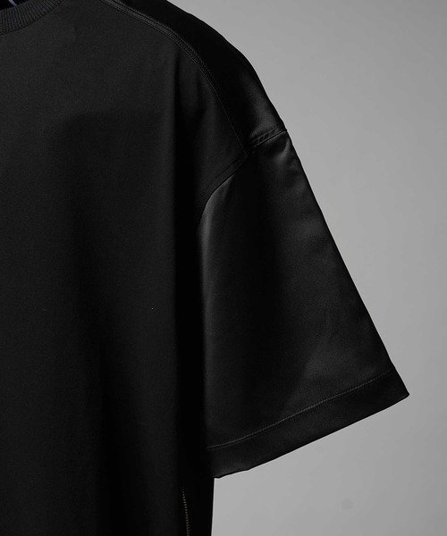 MAISON SPECIAL(メゾンスペシャル)の「《UNISEX》Different Material Docking Prime-Over Side Zip T-Shirt/異素材ドッキングプライムオーバーサイドジップTシャツ【MAISON SPECIAL/メゾンスペシャル】(Tシャツ/カットソー・メンズ・ブラック/グレイッシュベージュ/ブラウン/その他1・1/2/0)」の11枚目の写真