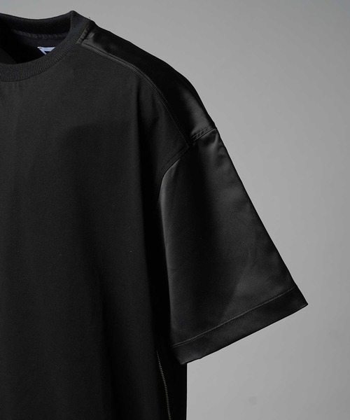 MAISON SPECIAL(メゾンスペシャル)の「《UNISEX》Different Material Docking Prime-Over Side Zip T-Shirt/異素材ドッキングプライムオーバーサイドジップTシャツ【MAISON SPECIAL/メゾンスペシャル】(Tシャツ/カットソー・メンズ・ブラック/グレイッシュベージュ/ブラウン/その他1・1/2/0)」の10枚目の写真
