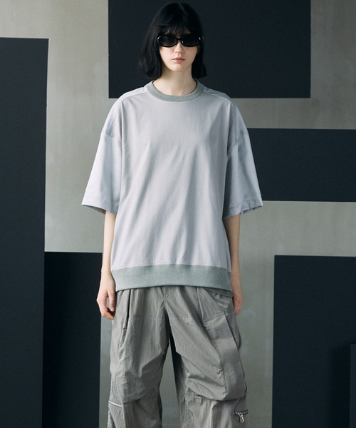 MAISON SPECIAL(メゾンスペシャル)の「《UNISEX》Different Material Docking Prime-Over Side Zip T-Shirt/異素材ドッキングプライムオーバーサイドジップTシャツ【MAISON SPECIAL/メゾンスペシャル】(Tシャツ/カットソー・メンズ・ブラック/グレイッシュベージュ/ブラウン/その他1・1/2/0)」の16枚目の写真