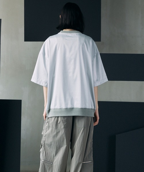 MAISON SPECIAL(メゾンスペシャル)の「《UNISEX》Different Material Docking Prime-Over Side Zip T-Shirt/異素材ドッキングプライムオーバーサイドジップTシャツ【MAISON SPECIAL/メゾンスペシャル】(Tシャツ/カットソー・メンズ・ブラック/グレイッシュベージュ/ブラウン/その他1・1/2/0)」の18枚目の写真