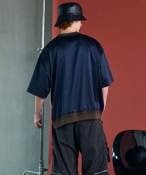 MAISON SPECIAL(メゾンスペシャル)の「《UNISEX》Different Material Docking Prime-Over Side Zip T-Shirt/異素材ドッキングプライムオーバーサイドジップTシャツ【MAISON SPECIAL/メゾンスペシャル】(Tシャツ/カットソー・メンズ・ブラック/グレイッシュベージュ/ブラウン/その他1・1/2/0)」の21枚目の写真