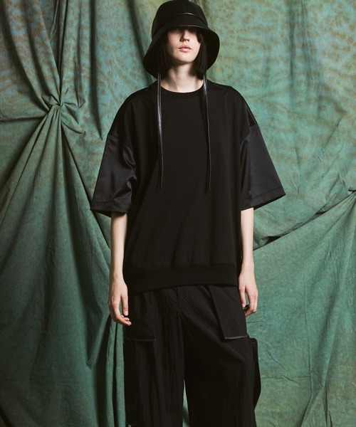 MAISON SPECIAL(メゾンスペシャル)の「《UNISEX》Different Material Docking Prime-Over Side Zip T-Shirt/異素材ドッキングプライムオーバーサイドジップTシャツ【MAISON SPECIAL/メゾンスペシャル】(Tシャツ/カットソー・メンズ・ブラック/グレイッシュベージュ/ブラウン/その他1・1/2/0)」の22枚目の写真