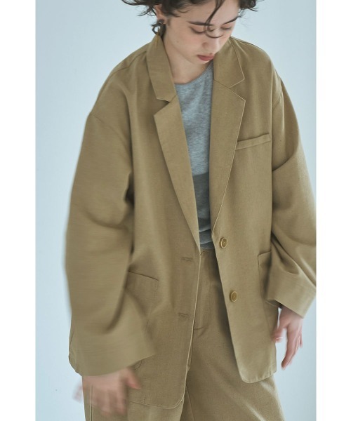 marjour(マージュール)の「LINEN BLEND OVER JACKET(テーラードジャケット・レディース・ベージュ・M)」の2枚目の写真