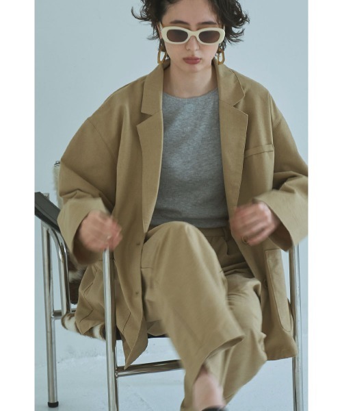marjour(マージュール)の「LINEN BLEND OVER JACKET(テーラードジャケット・レディース・ベージュ・M)」の4枚目の写真