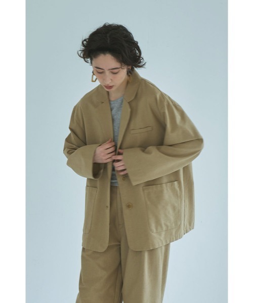marjour(マージュール)の「LINEN BLEND OVER JACKET(テーラードジャケット・レディース・ベージュ・M)」の9枚目の写真