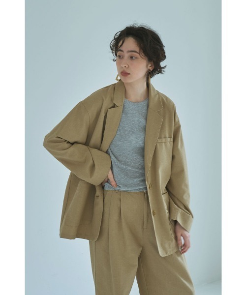 marjour(マージュール)の「LINEN BLEND OVER JACKET(テーラードジャケット・レディース・ベージュ・M)」の13枚目の写真