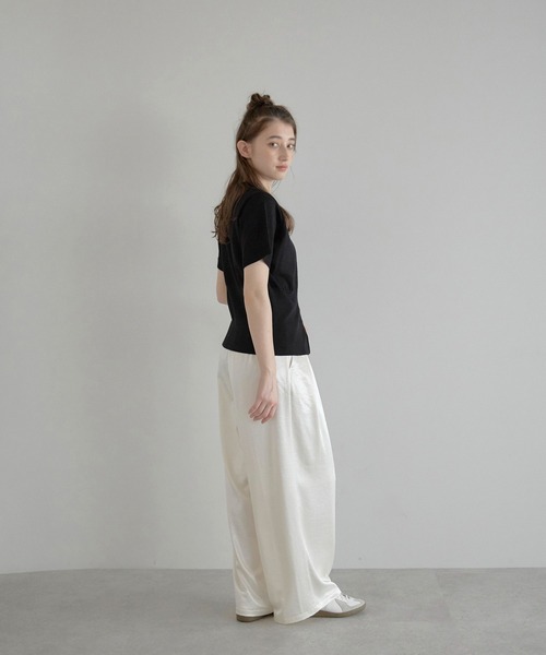 MINERTE】half zip hem knit / 裾ハーフジップ半袖ニット（ニット