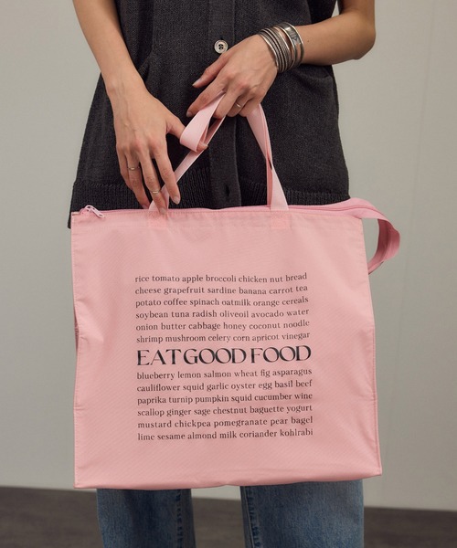 SALON adam et rope'（サロン アダム エ ロペ）の「【WEB限定】スクエアクーラーバッグ［保冷・大容量］（トートバッグ・レディース・ダークブラウン/グリーン/ピンク・FREE）」の3枚目の写真