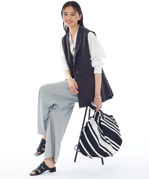 INDIVI(インディヴィ)の「【選べる柄/WEB限定カラー】ビッグニットバッグ(トートバッグ・レディース・ブラック系5/ホワイト系6/ホワイト系3/ブラック系4/ブルー系2/ダークブラウン系2/チャコール/ブラック系2/ホワイト系5・00)」の22枚目の写真