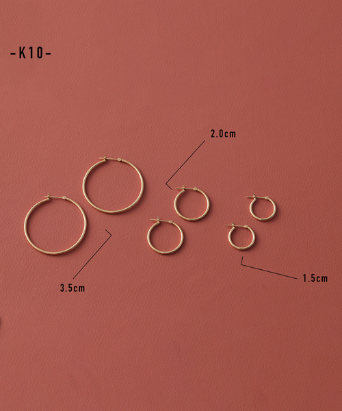 1.5パイプ3.5cmルーフピアス K10（両耳）（ピアス（両耳用））｜Lilas