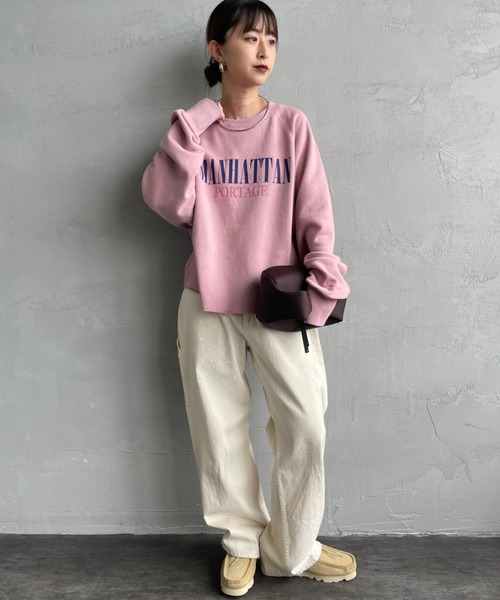 Manhattan Portage（マンハッタンポーテージ）の「[MANHATTAN PORTAGE/マンハッタンポーテージ] 別注 ロゴプリント カットオフスウェット（スウェット・レディース・グレー/ブラック/ピンク/ネイビー/オートミール・F）」の10枚目の写真