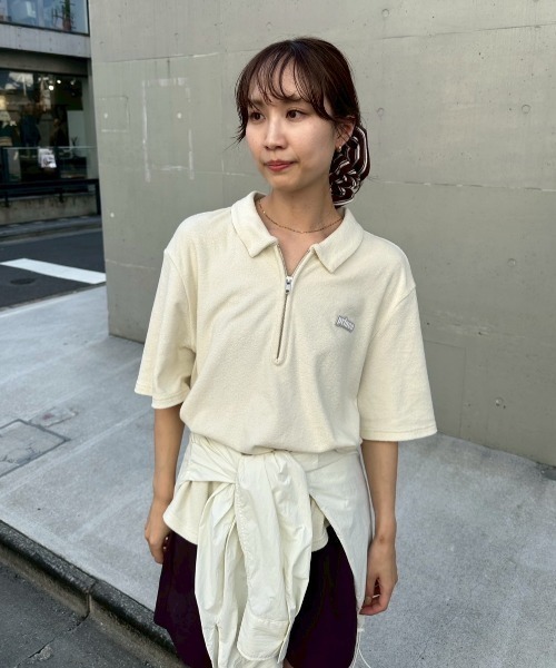 emmi(エミ)の「【prince|emmi】パイルポロトップス(ポロシャツ・レディース・アイボリー/ブラック・F)」の21枚目の写真