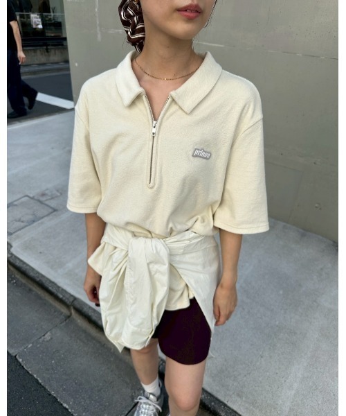 emmi(エミ)の「【prince|emmi】パイルポロトップス(ポロシャツ・レディース・アイボリー/ブラック・F)」の22枚目の写真