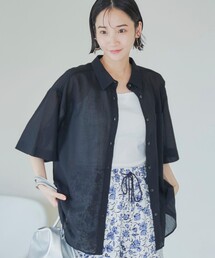 強撚シアーボイルハーフスリーブシャツ