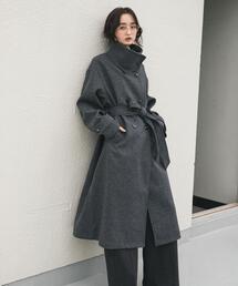 ジャーナルスタンダードレサージュ　ステンカラー　ライトコート　アウター　グレー セール】【別注】Aquascutum×LESSAGE ステンカラーコート（ステン