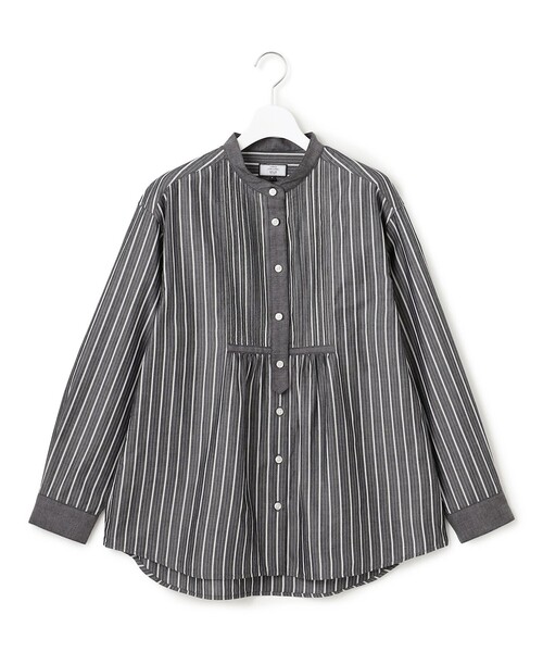 J.PRESS YORK STREET(ジェイプレスヨークストリート)の「【WOMEN】コットンタイプライターストライプ ブラウス(シャツ/ブラウス・レディース・ブラック系1/ベージュ系1/アイボリー系/サックスブルー系1・F)」の2枚目の写真
