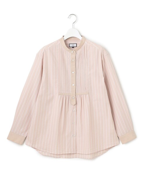 J.PRESS YORK STREET(ジェイプレスヨークストリート)の「【WOMEN】コットンタイプライターストライプ ブラウス(シャツ/ブラウス・レディース・ブラック系1/ベージュ系1/アイボリー系/サックスブルー系1・F)」の1枚目の写真