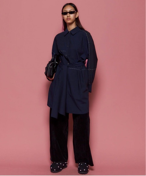 MAISON SPECIAL（メゾンスペシャル）の「Chambray Corduroy Wide Pants/シャンブレーコーデュロイワイドパンツ■セットアップ対応■（その他パンツ・レディース・ブルー/カーキ/ブラック・36/38）」の9枚目の写真